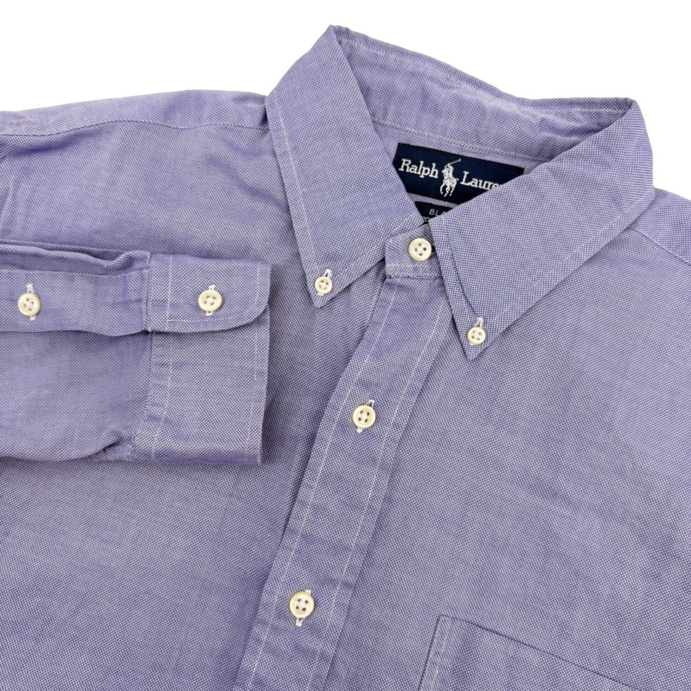Vintage Ralph Lauren Blake Shirt Mens M Purple Oxford Cotton Long Sleeve Preppy